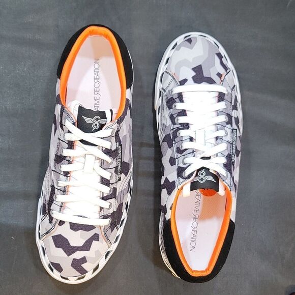 BRAND NEW CREATIVE HELIOS GEOMETRIC CAMOUFLAGE PRINT CANVAS SNEAKER - Picture 6 of 14